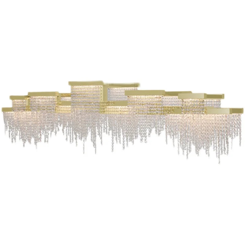 The new villa restaurant lamp post-modern hotel reception club bar light luxury crystal art deco chandelier