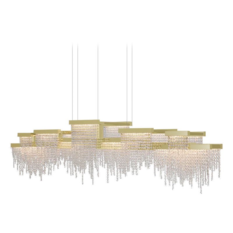 The new villa restaurant lamp post-modern hotel reception club bar light luxury crystal art deco chandelier