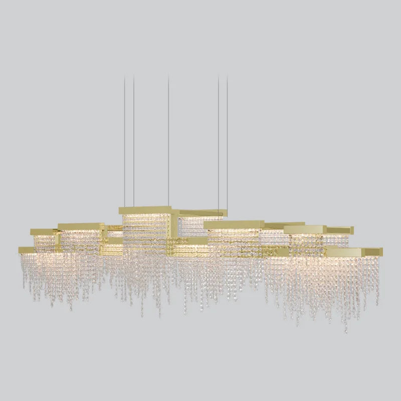 The new villa restaurant lamp post-modern hotel reception club bar light luxury crystal art deco chandelier