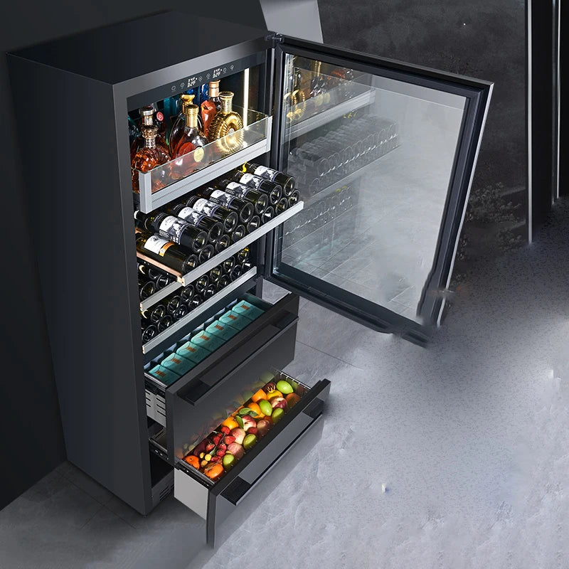 The red wine cabinet is ultra-thin and can be embedded into the display cabinet of constant temperature household tea beverage,