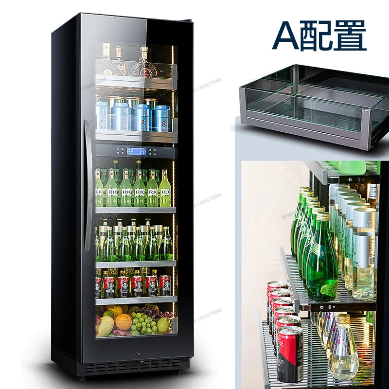 Thermostatic Ice Bar Wine Cabinet Dual Temperature Air Cooled Red Wine Cabinet Household Living Room Refrigerator Glass Freezer