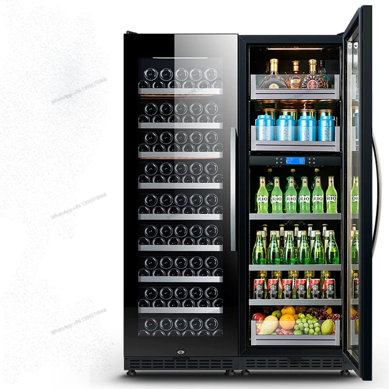 Thermostatic Ice Bar Wine Cabinet Dual Temperature Air Cooled Red Wine Cabinet Household Living Room Refrigerator Glass Freezer