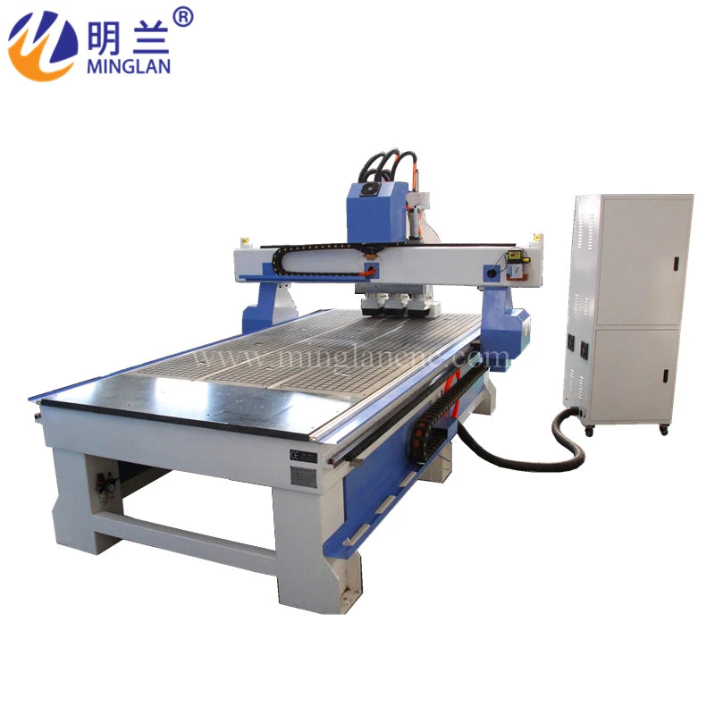 Three Heads Auto Tool Pneumatic ATC Machine 1325 Woodworking Multi Spindles Cnc Router