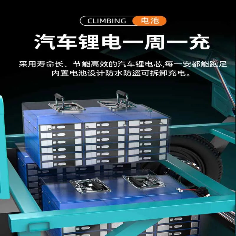 Three wheeled electric vehicle for hauling goods, household stall, express delivery, transportation vehicle, agricultural cargo