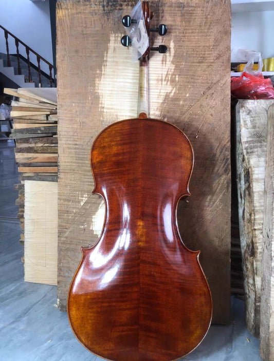 MMOOKA Tiger Maple solid wood Cello 4/4 3/4 Spruce panel student cello stringed instrument beginner professional violoncello Free ship