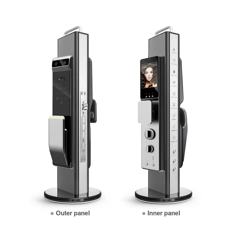 Top Grade Security 3D Face Recognition Full Automatic Fingerprint Intelligent Lock Digital Smart Door