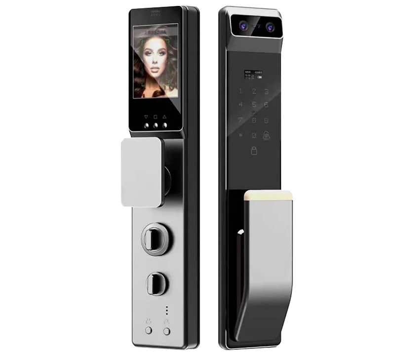 Top Grade Security 3D Face Recognition Full Automatic Fingerprint Intelligent Lock Digital Smart Door