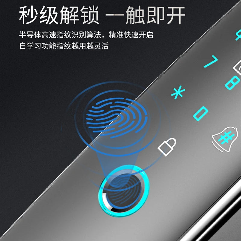 Top ten brands of face recognition intelligent door lock automatic fingerprint lock household security door villa electronic