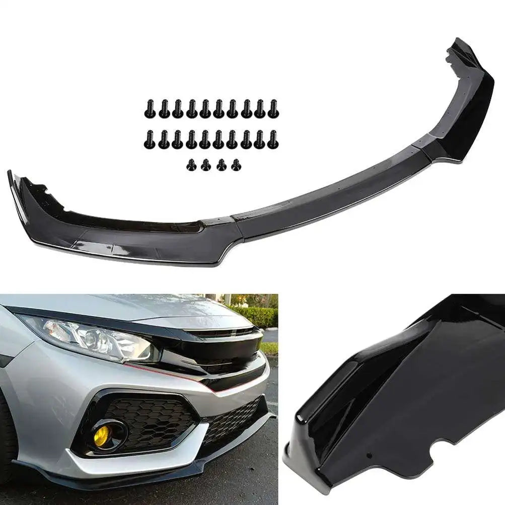 Top10 Car Carbon Fiber Pattern Style Front Bumper Spoiler Lip Fits 2016-2020 for