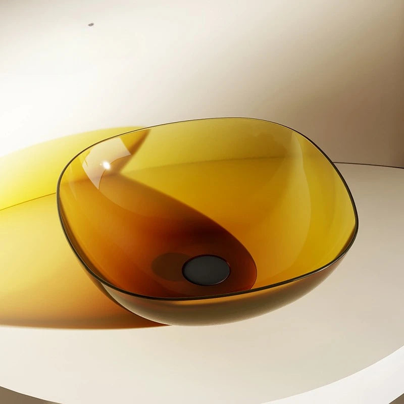 Transparent color resin washbasin home small bathroom art crystal washbasin.