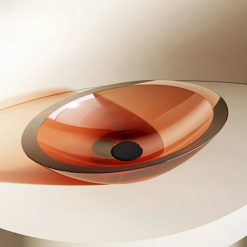 Transparent color resin washbasin home small bathroom art crystal washbasin.