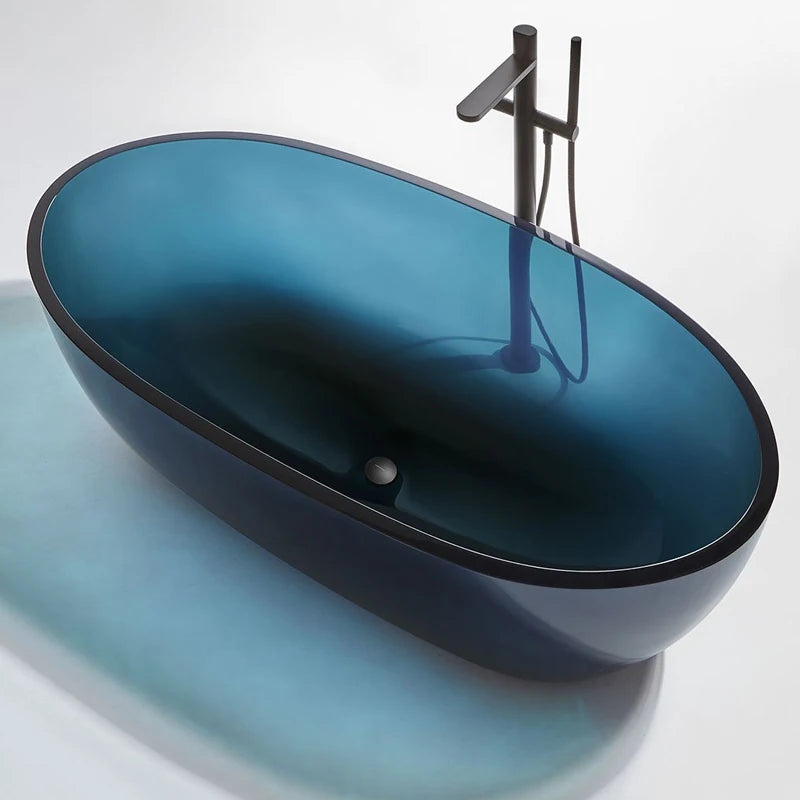 Transparent home double net red shower one Japanese-style custom couple big bathtub high-end deep soaking artificial stone batht