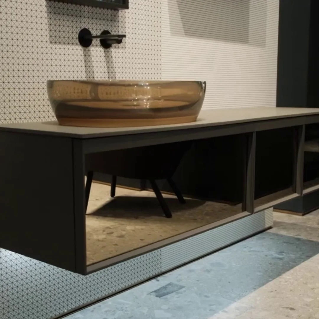 Transparent one-piece washbasin home ultra-thin custom simple small apartment mini bathroom countertop basin washbasin