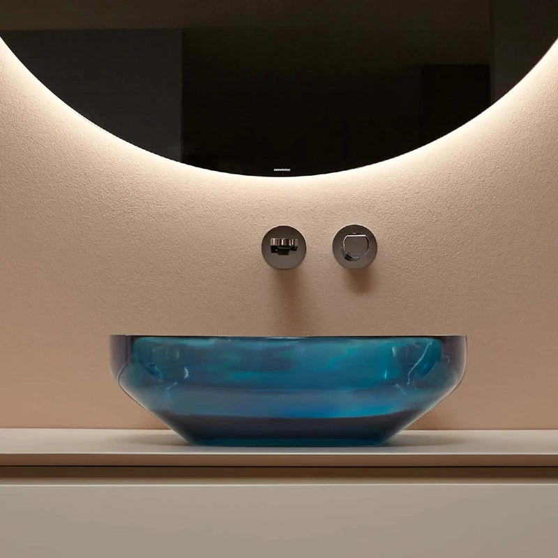 Transparent one-piece washbasin home ultra-thin custom simple small apartment mini bathroom countertop basin washbasin