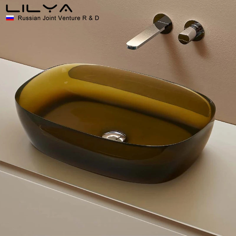 Transparent one-piece washbasin home ultra-thin custom simple small apartment mini bathroom countertop basin washbasin