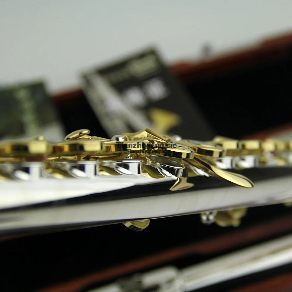 MMOOKA Brand New  Cupronickel Flute 16 Close Hole Silver Plated with Case Flute