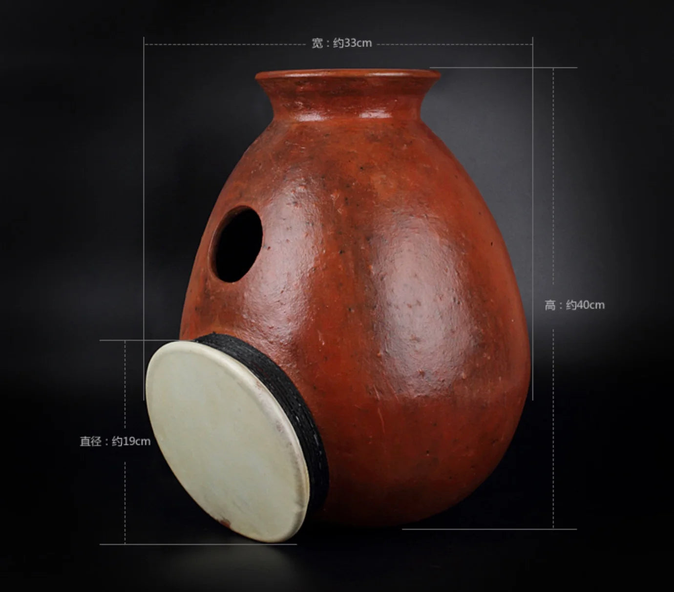 Udu drum Ceramic drum Sheepskin surface ASMR Sound Therapy Yoga Meditation Percussion instruments