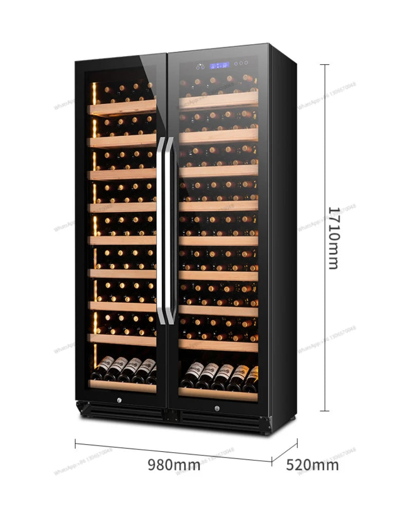 Ultra thin double door red wine cabinet, constant temperature wine cabinet, embedded ice bar, home display beverage, tea refrige