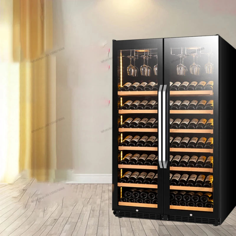 Ultra thin double door red wine cabinet, constant temperature wine cabinet, embedded ice bar, home display beverage, tea refrige