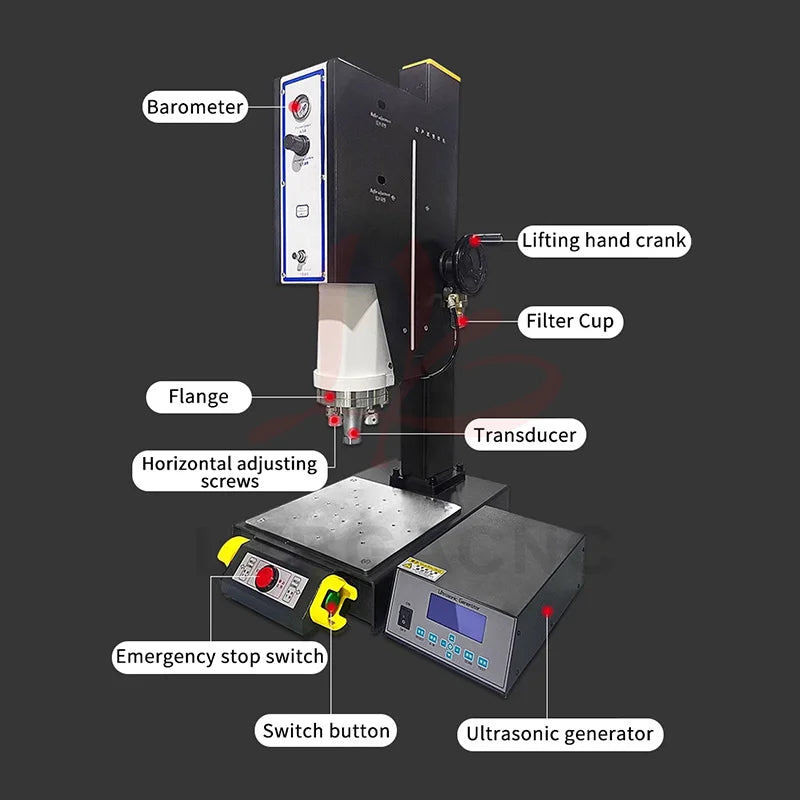 Ultrasonic Plastic Spot Welder Machine Automatic Frequency Chasing 15K 2600W Welding Equipment Nylon Acrylic PP Industry