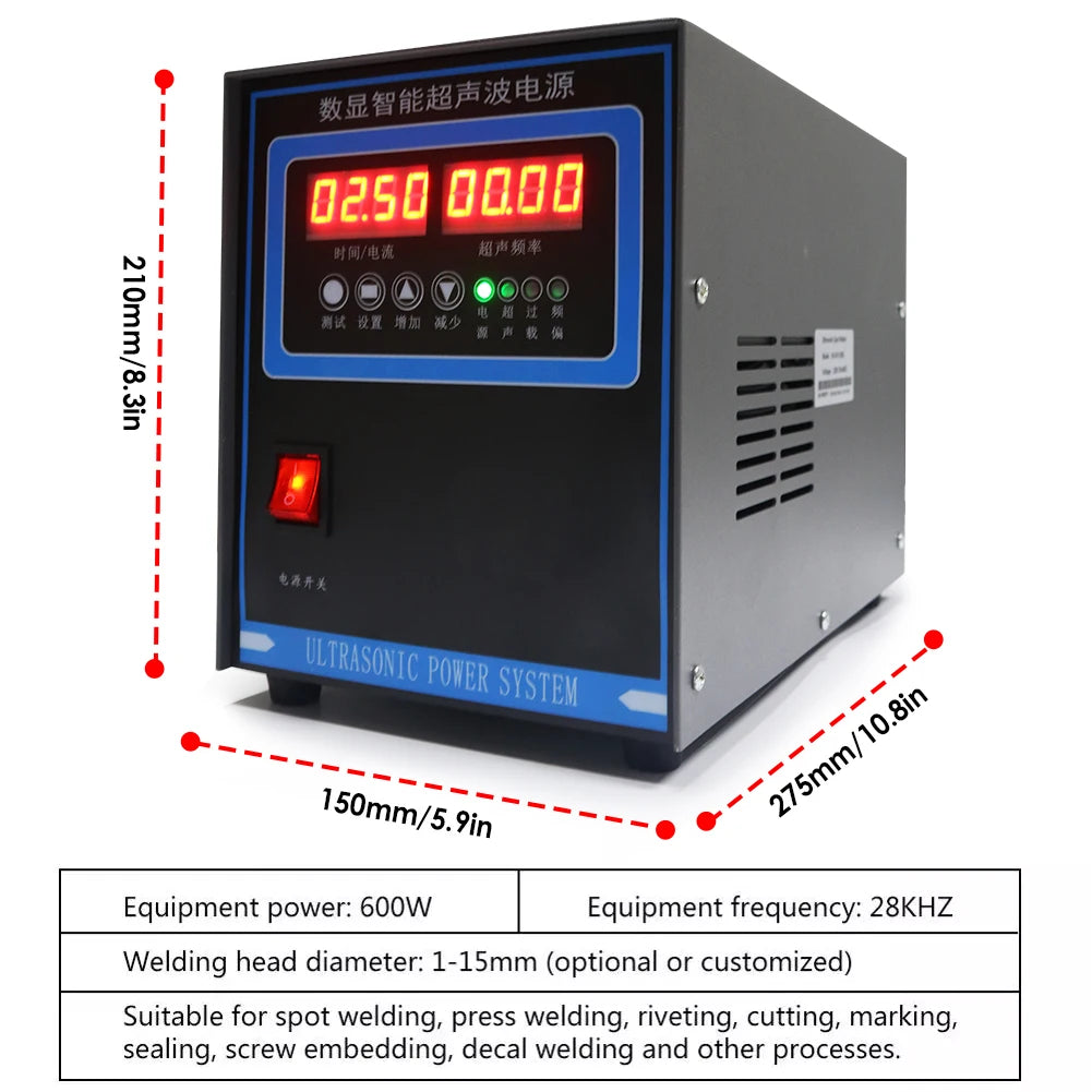 Ultrasonic Welding Machine1200W with Straight/Gun Type Handle Plastic car Spot Welder Equipment continuous 24-hour work