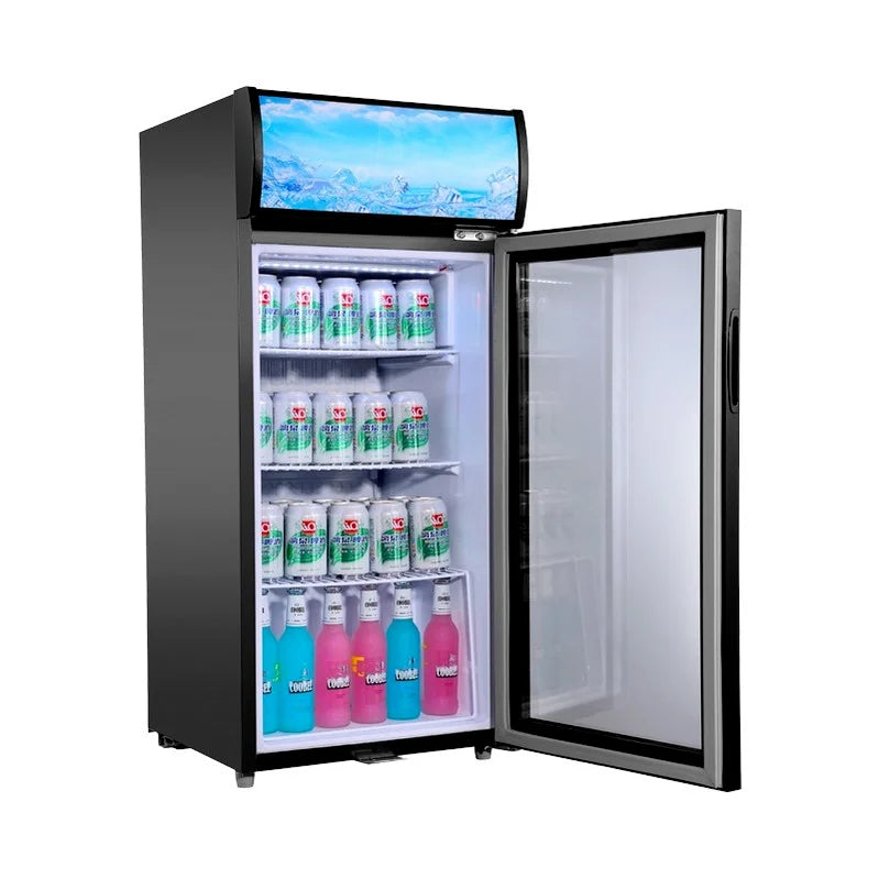 Upright Supermarket Cold Drink Glass Door Electricity Power Source Fridge