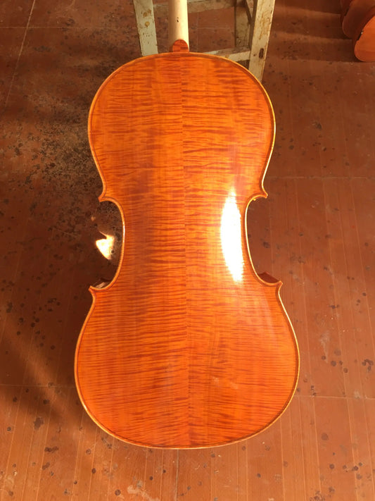 Upscale 100% handmade Varnish Cello 4/4 Orange Natural Flamed Grade AAA Spruce Panel ViolonCello stringed instrument wholesale