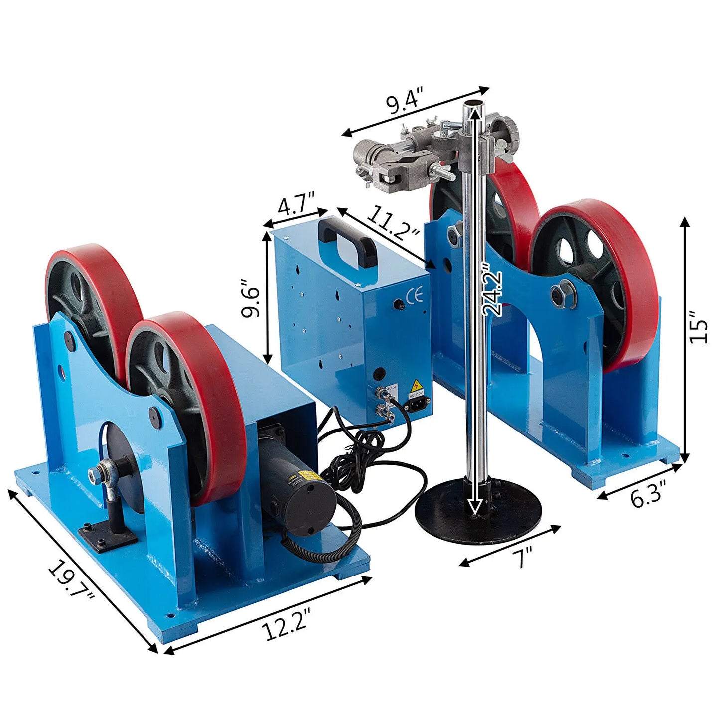 VEVOR Welding Turning Roll Weld Positioner 1T Welding Support 50x200mm Load Capacity Welder Rotator F Welding Equipment Support
