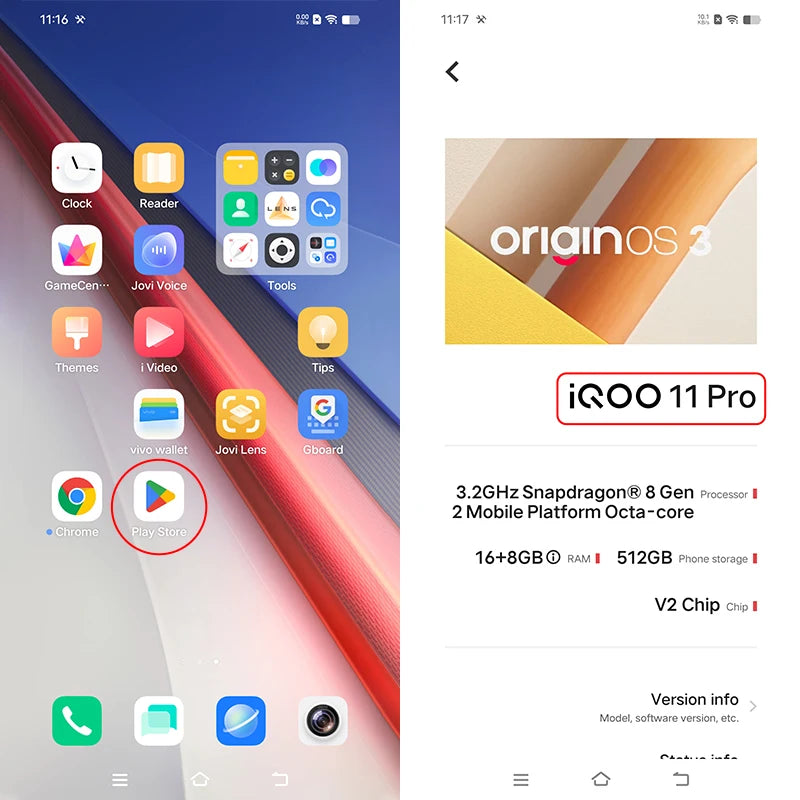 VIVO iQOO 11 Pro 5G Gaming MobilePhone Snapdragon 8 Gen 2 NFC Phone 50MP Triple Cameraes 6.78" 2K 144Hz E6 AMOLED 144Hz Curved