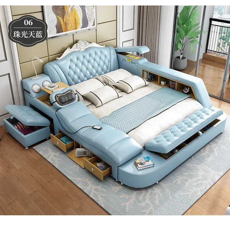 Vendite calde lettini da massaggio mobili in stile moderno intelligente Set camera da letto multifunzionale