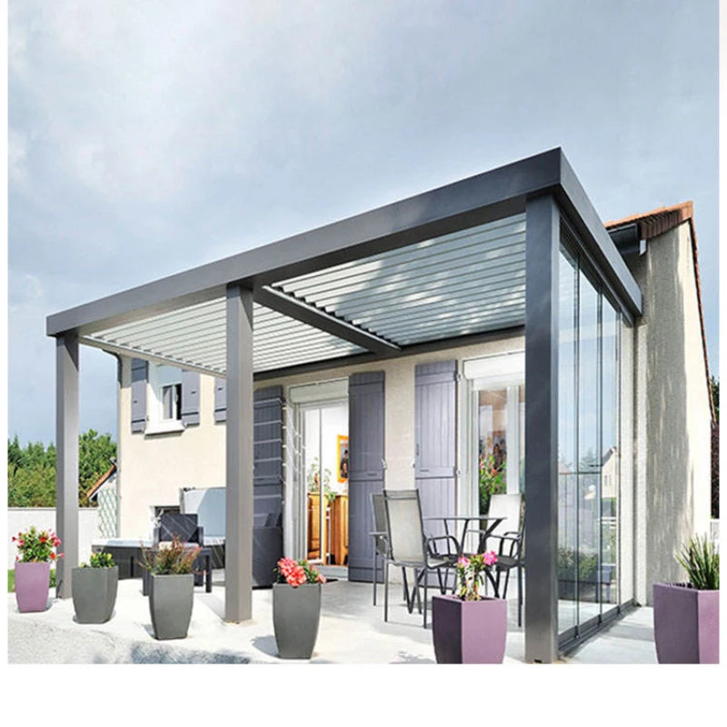 Ventilated Breathe Freely Metal Louver Roof Aluminium Outdoor Gazebo Pergola