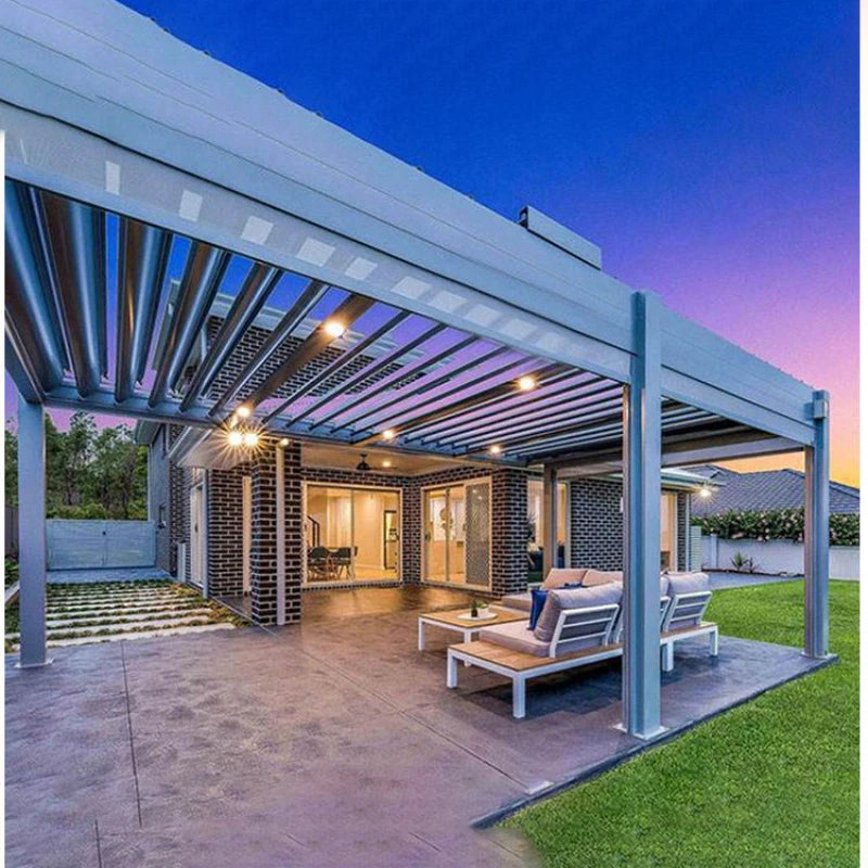 Ventilated Breathe Freely Metal Louver Roof Aluminium Outdoor Gazebo Pergola