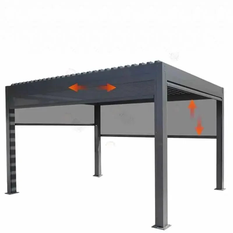 Ventilated Breathe Freely Metal Louver Roof Aluminium Outdoor Gazebo Pergola