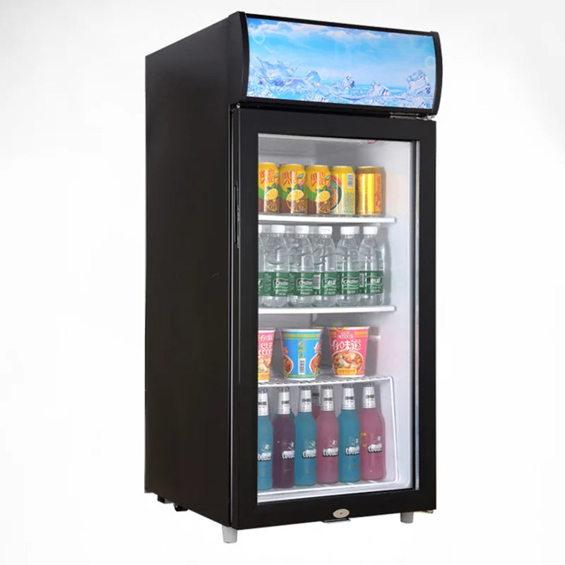 Vertical Display Freezers & Fridges 110L Commercial Display Refrigerator Small Fresh-keeping Beverage Cabinet With Lamp