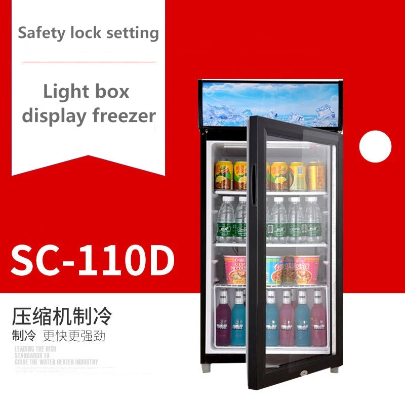 Vertical Display Freezers & Fridges 110L Commercial Display Refrigerator Small Fresh-keeping Beverage Cabinet With Lamp