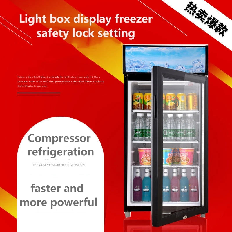 Vertical Display Freezers & Fridges 110L Commercial Display Refrigerator Small Fresh-keeping Beverage Cabinet With Lamp