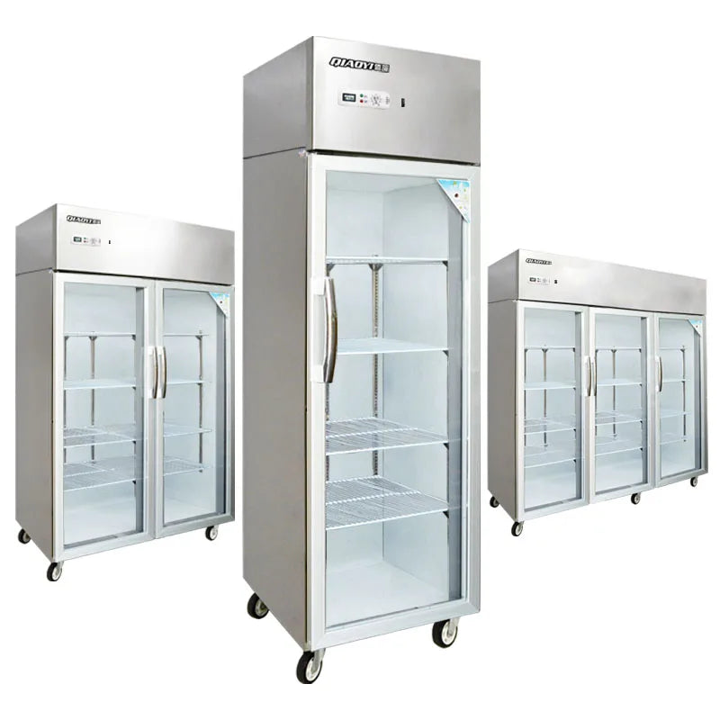 Vertical Freezer Commercial Restaurant Fruit Full Refrigeration and Preservation Cabinet Glass Door Refrigerator Four Door Six D