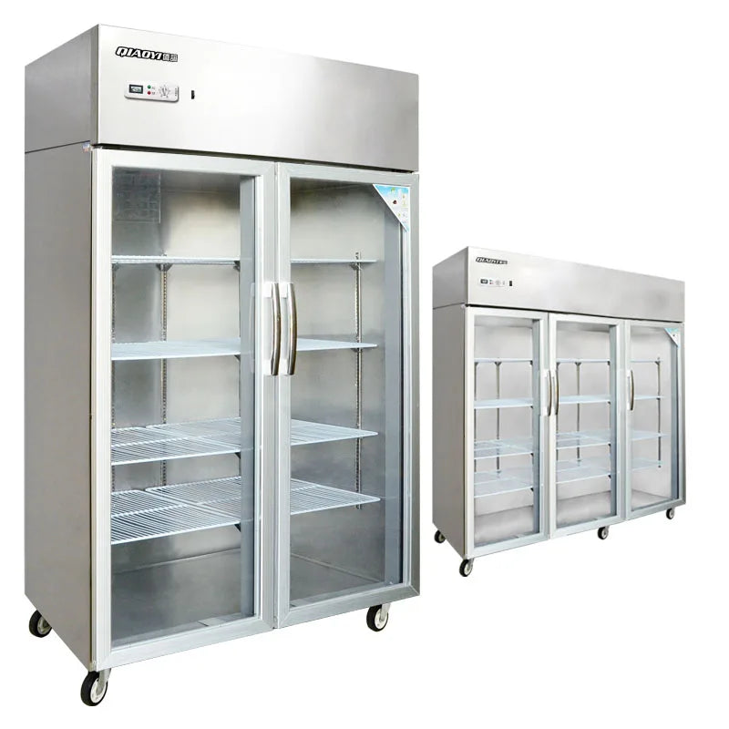 Vertical Freezer Commercial Restaurant Fruit Full Refrigeration and Preservation Cabinet Glass Door Refrigerator Four Door Six D