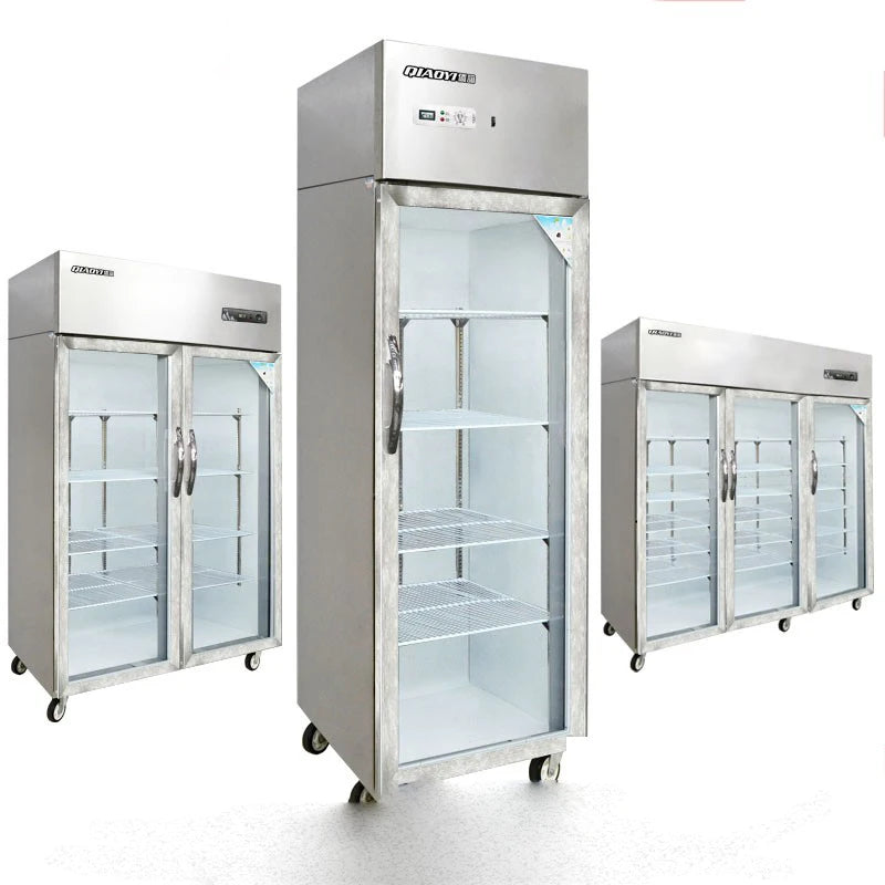 Vertical Freezer Commercial Restaurant Fruit Full Refrigeration and Preservation Cabinet Glass Door Refrigerator Four Door Six D
