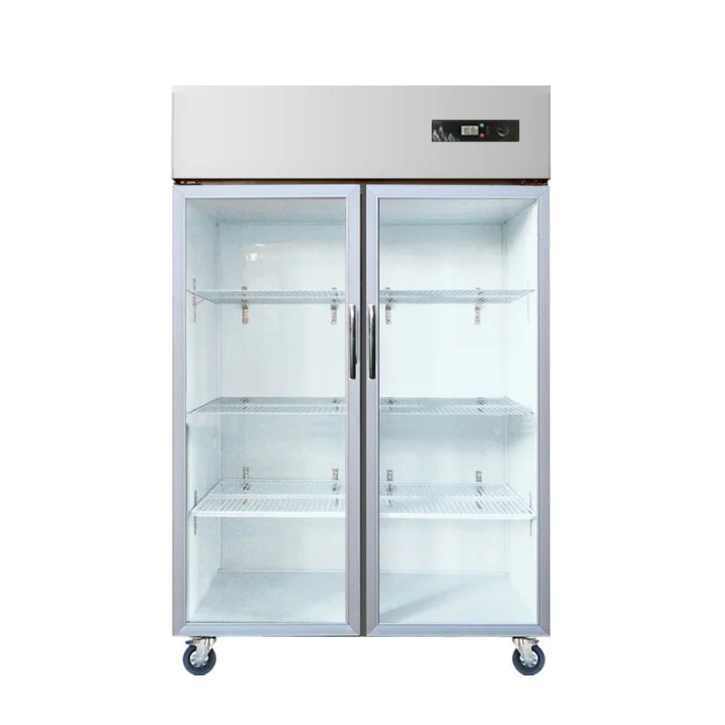 Vertical Freezer Commercial Restaurant Fruit Full Refrigeration and Preservation Cabinet Glass Door Refrigerator Four Door Six D