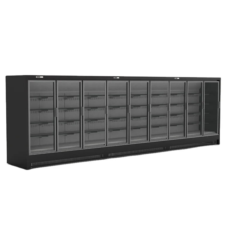 Vertical Refrigerator Cold Drink Vegetables Meat Display Cooler Commercial Supermarket Refrigeration Equipment