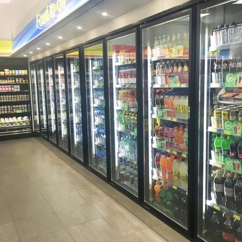 Vertical Refrigerator Cold Drink Vegetables Meat Display Cooler Commercial Supermarket Refrigeration Equipment