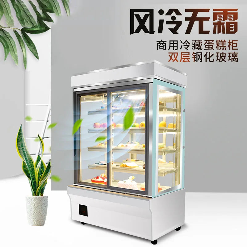 Vertical cake cabinet, bakery, dessert, refrigerated display cabinet, buffet, fruit and milk preservation cabinet, front door op