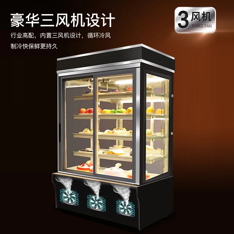 Vertical cake cabinet, bakery, dessert, refrigerated display cabinet, buffet, fruit and milk preservation cabinet, front door op