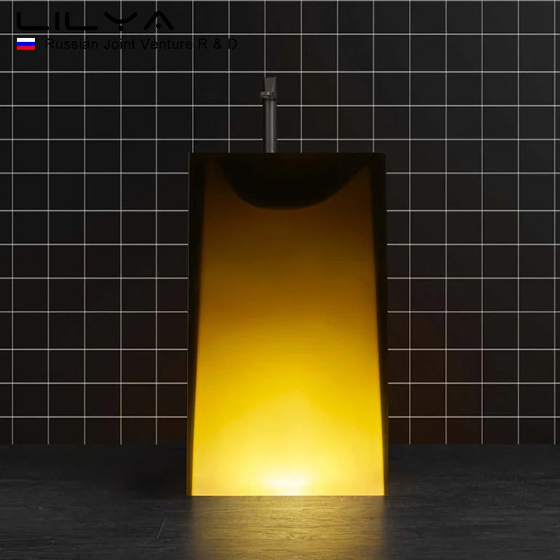 Vertical-column integrated floor-standing washbasin Crystal bathroom art villa transparent luminous vertical-column washbasin