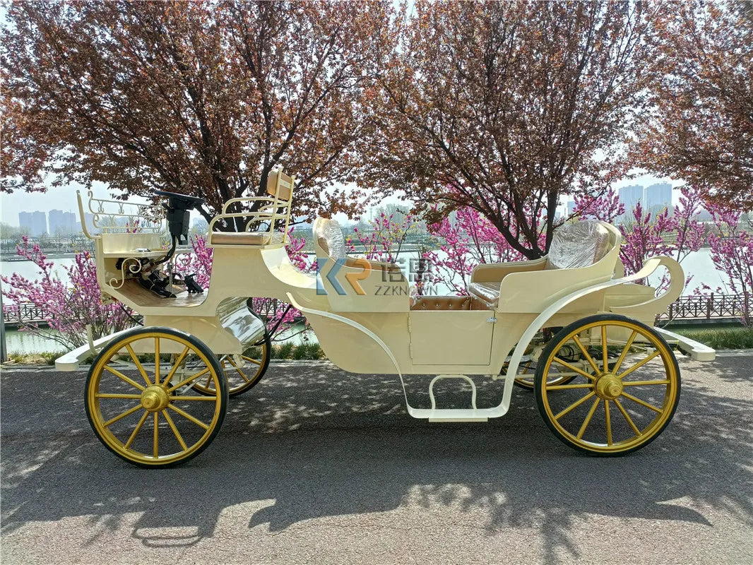 Victoria Royal Horse Drawn Wedding Horse Carriage Wagon Electric Horseless Carriage European Classical Sightseeing Cart