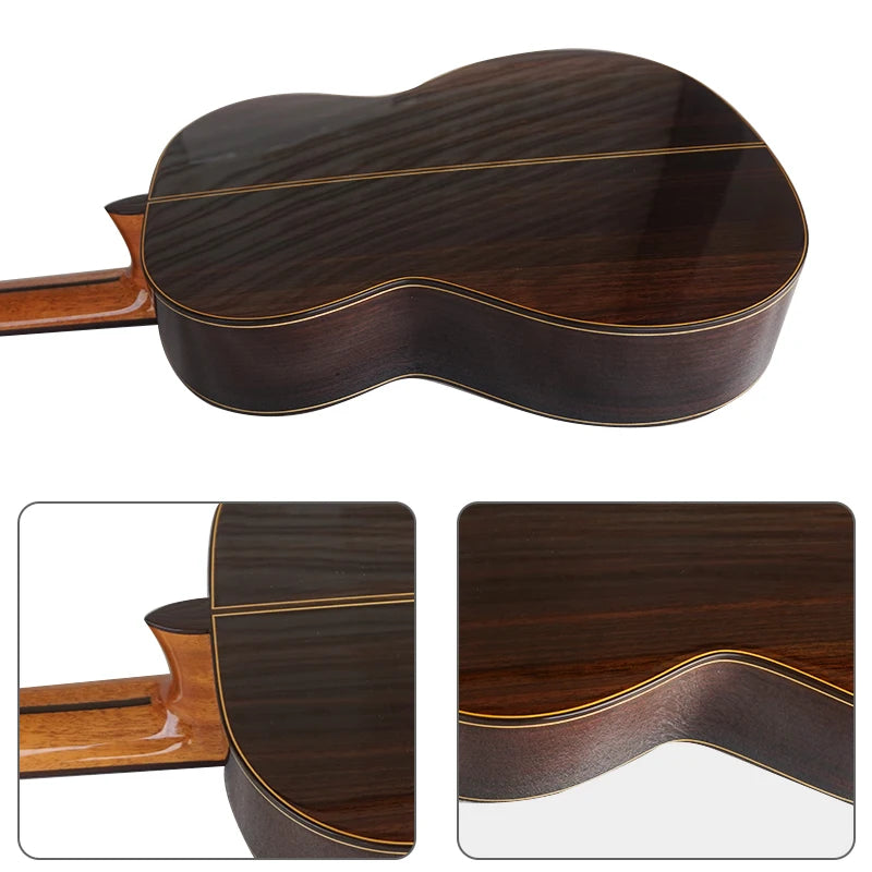 [Video] Aiersi Luthier Made All Solid AAA German Spruce Top With Rosewood Body Vintage Classical Guitar Nylon String Instrument