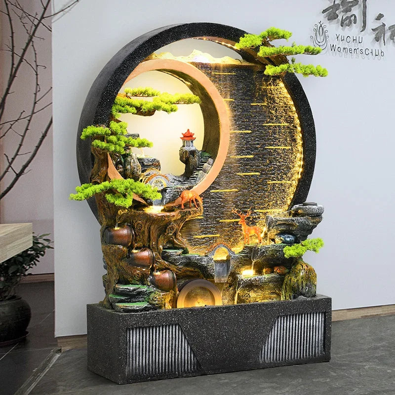 Villa Courtyard Town House Rockery Water Curtain Wall Landscape