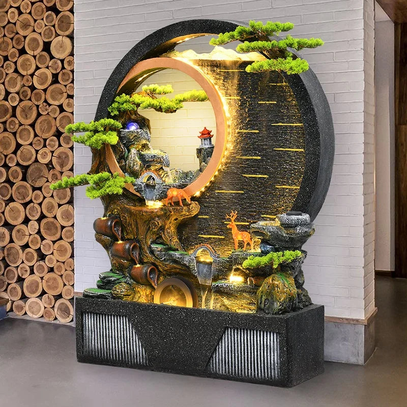 Villa Courtyard Town House Rockery Water Curtain Wall Landscape