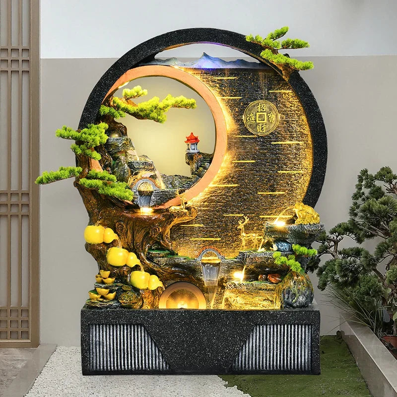 Villa Courtyard Town House Rockery Water Curtain Wall Landscape